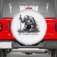 Tummy Hurts Funny Medieval Knight Spare Tire Cover Dark Fantasy Meme