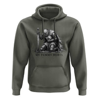 Tummy Hurts Funny Medieval Knight Hoodie Dark Fantasy Meme