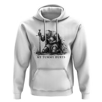 Tummy Hurts Funny Medieval Knight Hoodie Dark Fantasy Meme