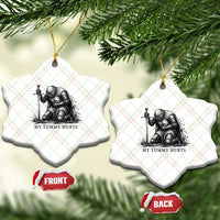Tummy Hurts Funny Medieval Knight Ceramic Ornament Dark Fantasy Meme