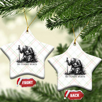 Tummy Hurts Funny Medieval Knight Ceramic Ornament Dark Fantasy Meme