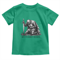 Tummy Hurts Funny Medieval Knight Toddler T Shirt Dark Fantasy Meme