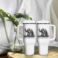 Tummy Hurts Funny Medieval Knight Tumbler With Handle Dark Fantasy Meme