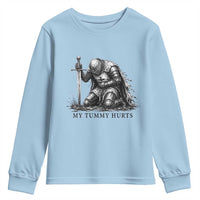 Tummy Hurts Funny Medieval Knight Youth Sweatshirt Dark Fantasy Meme