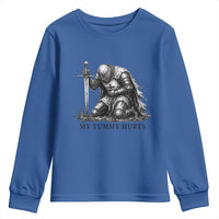 Tummy Hurts Funny Medieval Knight Youth Sweatshirt Dark Fantasy Meme