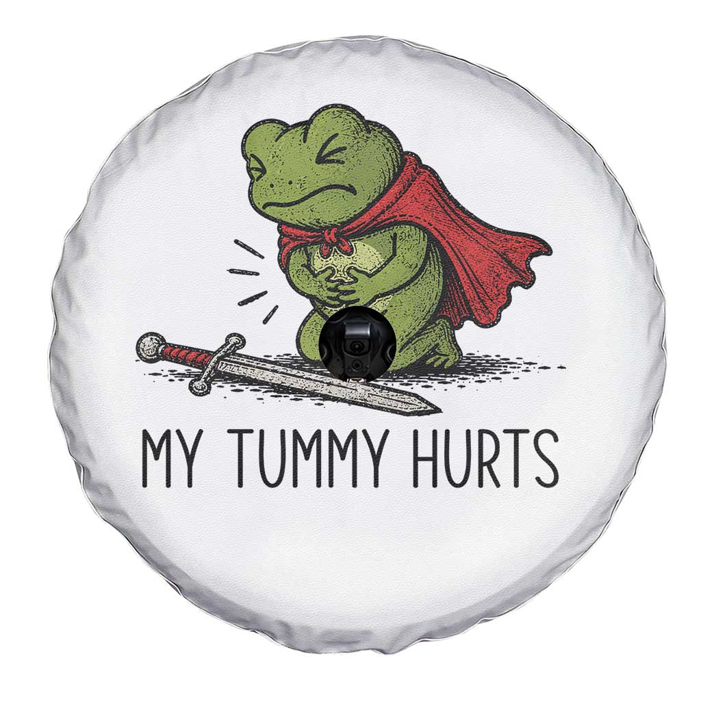 Tummy Hurts Funny Medieval Frog Spare Tire Cover Dark Fantasy Meme
