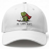 Tummy Hurts Funny Medieval Frog Baseball Cap Dark Fantasy Meme