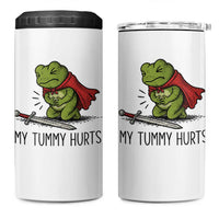Tummy Hurts Funny Medieval Frog 4 in 1 Can Cooler Tumbler Dark Fantasy Meme