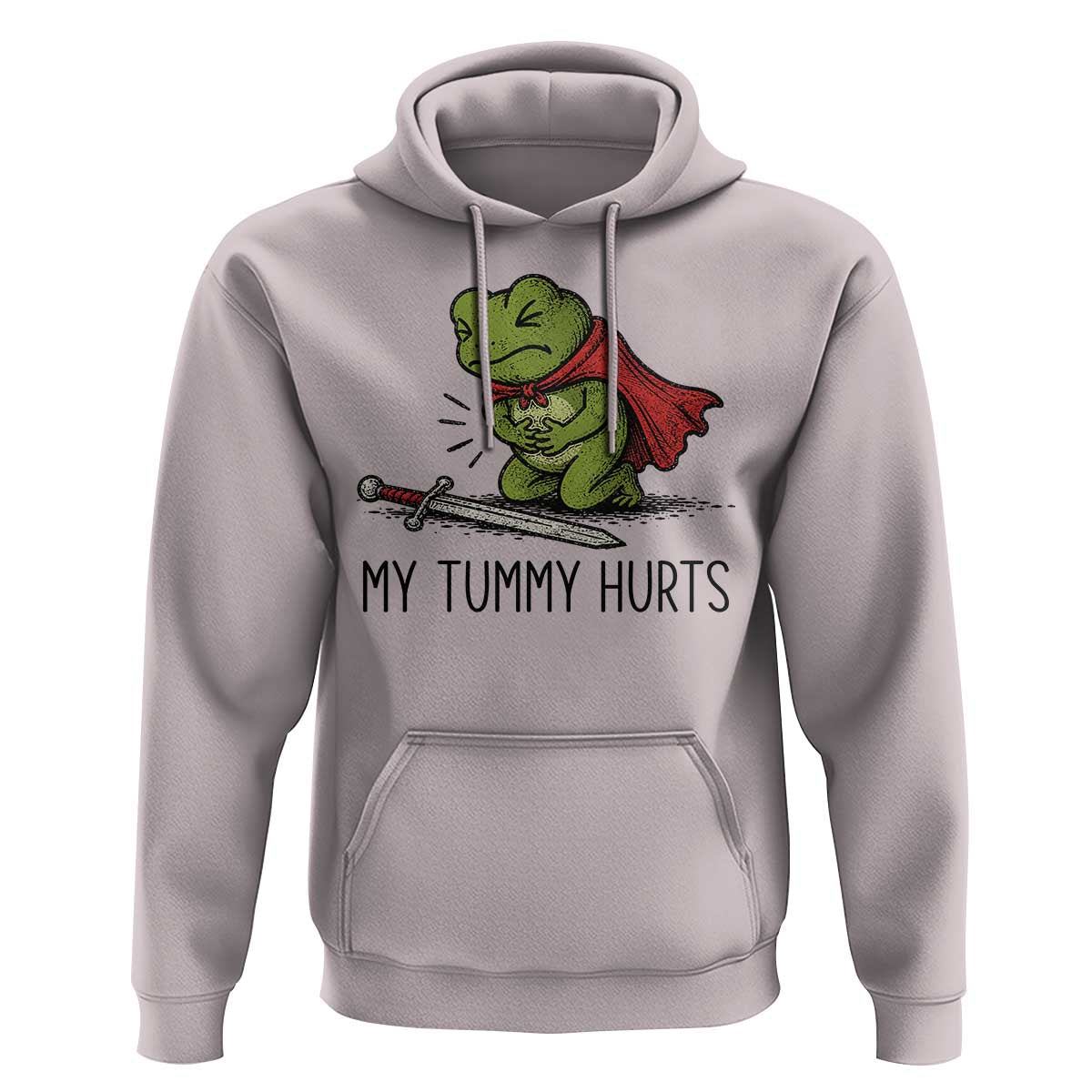 Tummy Hurts Funny Medieval Frog Hoodie Dark Fantasy Meme