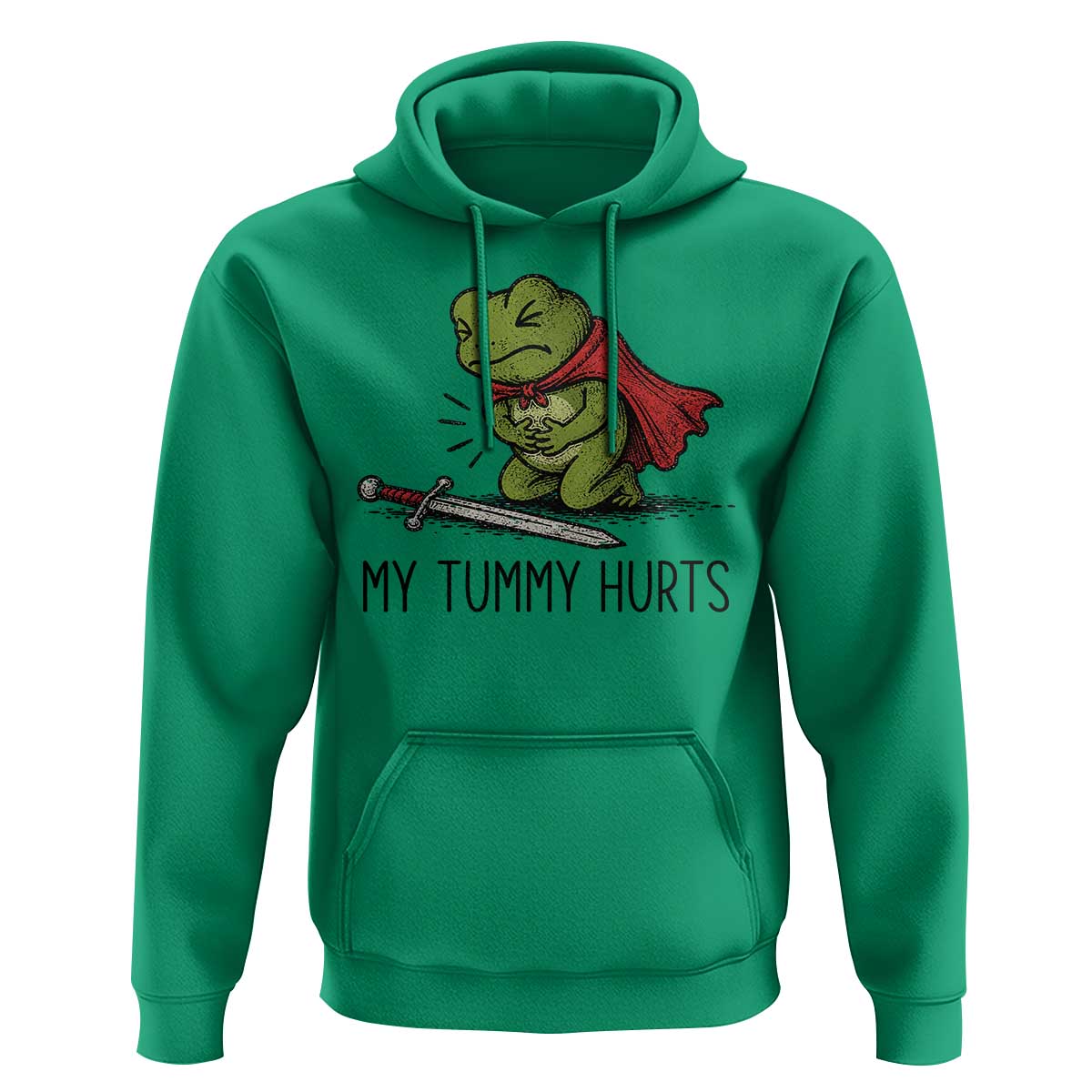 Tummy Hurts Funny Medieval Frog Hoodie Dark Fantasy Meme