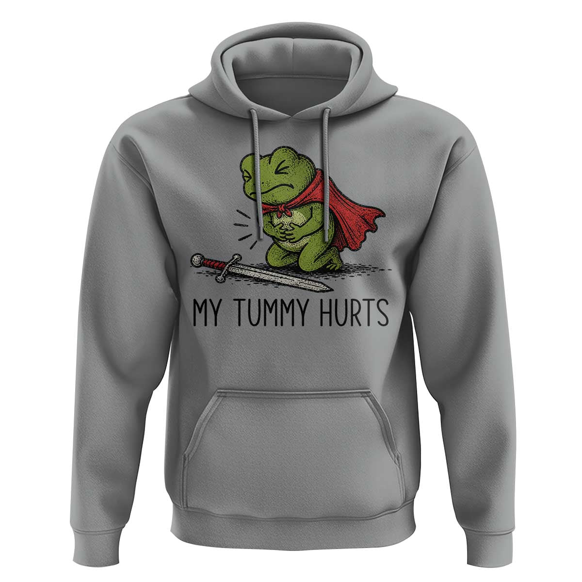 Tummy Hurts Funny Medieval Frog Hoodie Dark Fantasy Meme