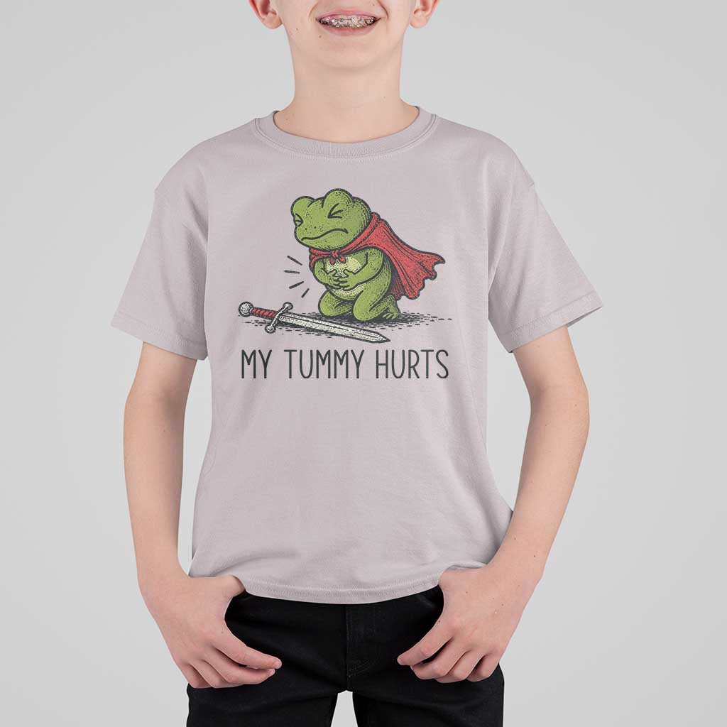 Tummy Hurts Funny Medieval Frog T Shirt For Kid Dark Fantasy Meme