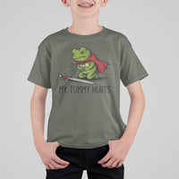 Tummy Hurts Funny Medieval Frog T Shirt For Kid Dark Fantasy Meme