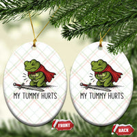 Tummy Hurts Funny Medieval Frog Ceramic Ornament Dark Fantasy Meme