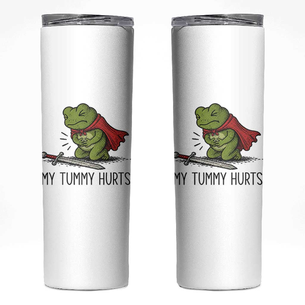 Tummy Hurts Funny Medieval Frog Skinny Tumbler Dark Fantasy Meme
