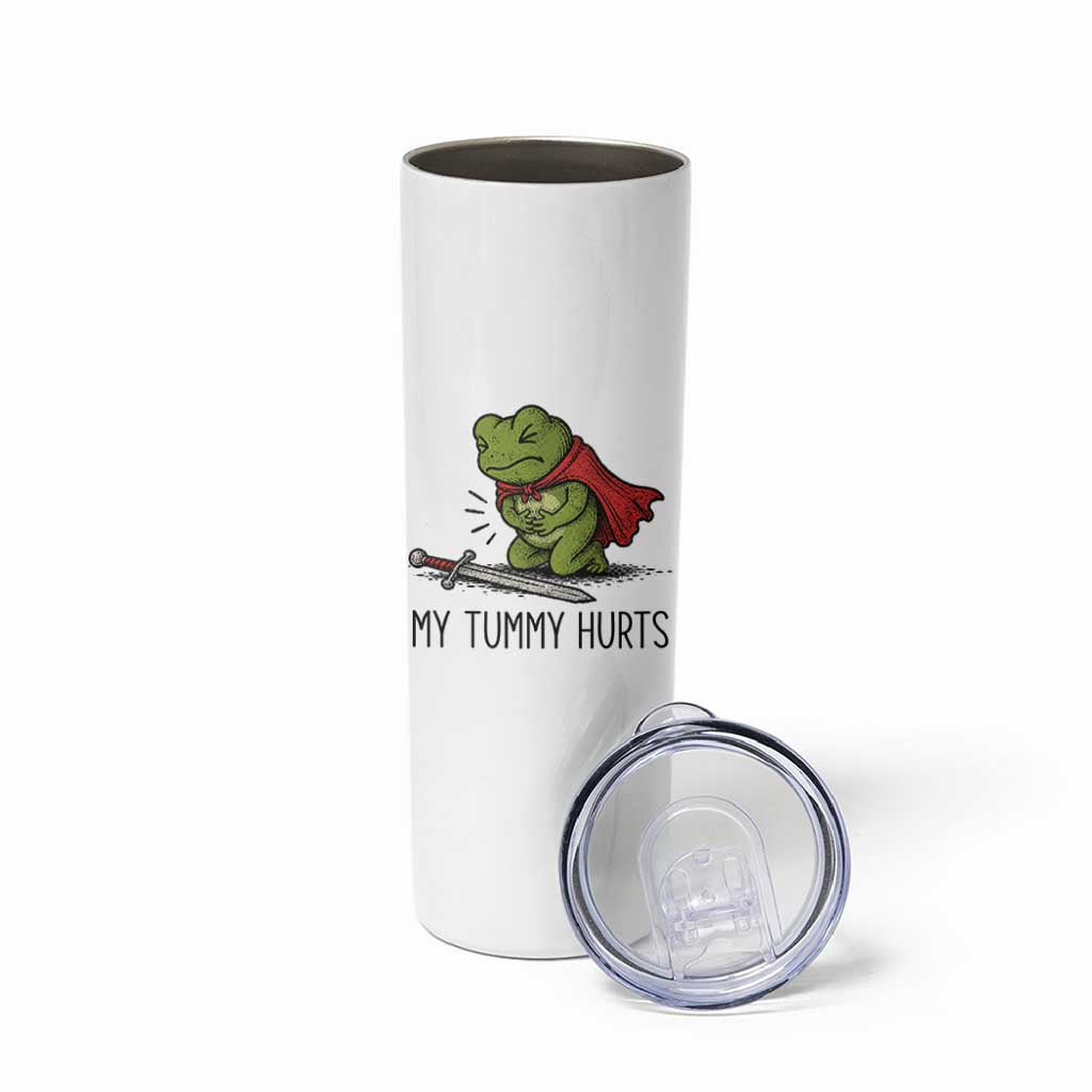 Tummy Hurts Funny Medieval Frog Skinny Tumbler Dark Fantasy Meme