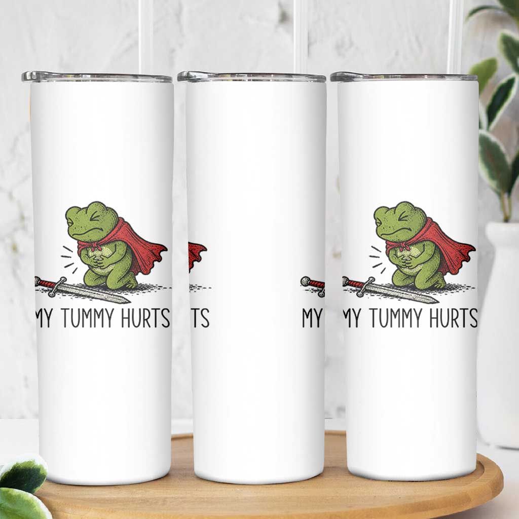 Tummy Hurts Funny Medieval Frog Skinny Tumbler Dark Fantasy Meme