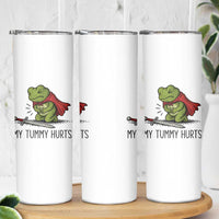 Tummy Hurts Funny Medieval Frog Skinny Tumbler Dark Fantasy Meme