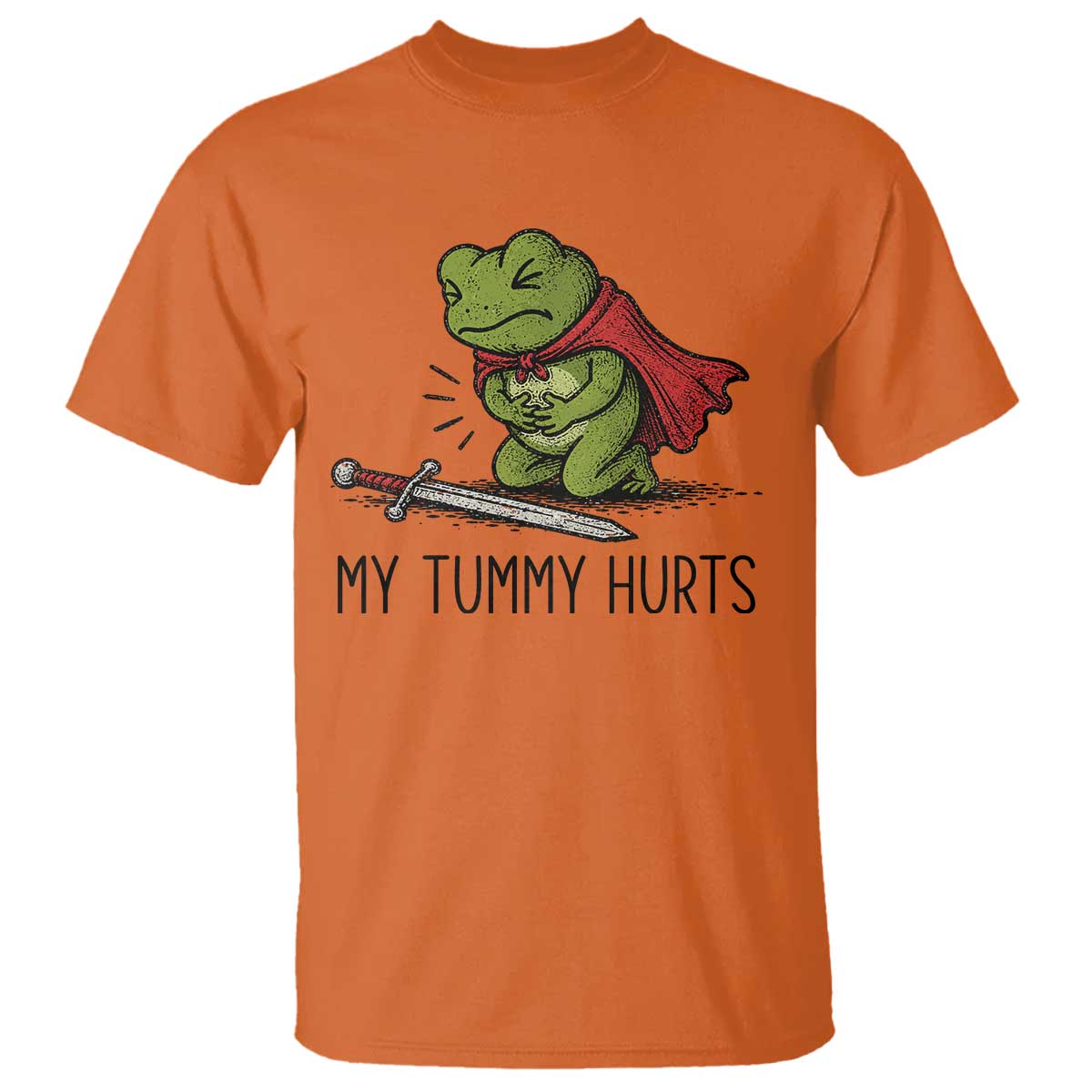 Tummy Hurts Funny Medieval Frog T Shirt Dark Fantasy Meme
