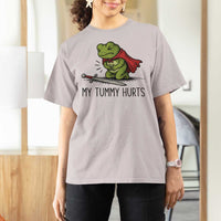 Tummy Hurts Funny Medieval Frog T Shirt For Women Dark Fantasy Meme