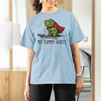 Tummy Hurts Funny Medieval Frog T Shirt For Women Dark Fantasy Meme