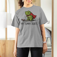 Tummy Hurts Funny Medieval Frog T Shirt For Women Dark Fantasy Meme