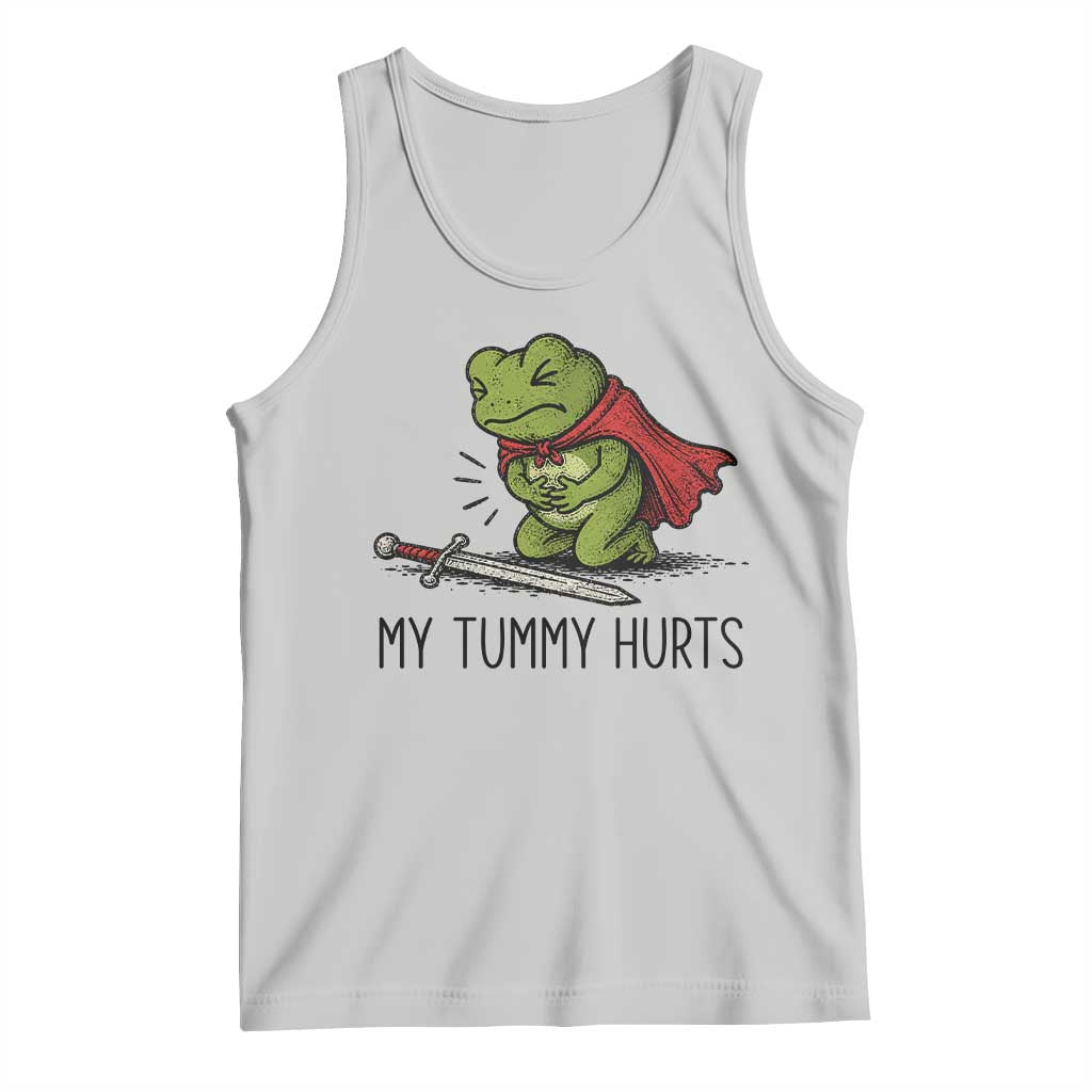 Tummy Hurts Funny Medieval Frog Tank Top Dark Fantasy Meme