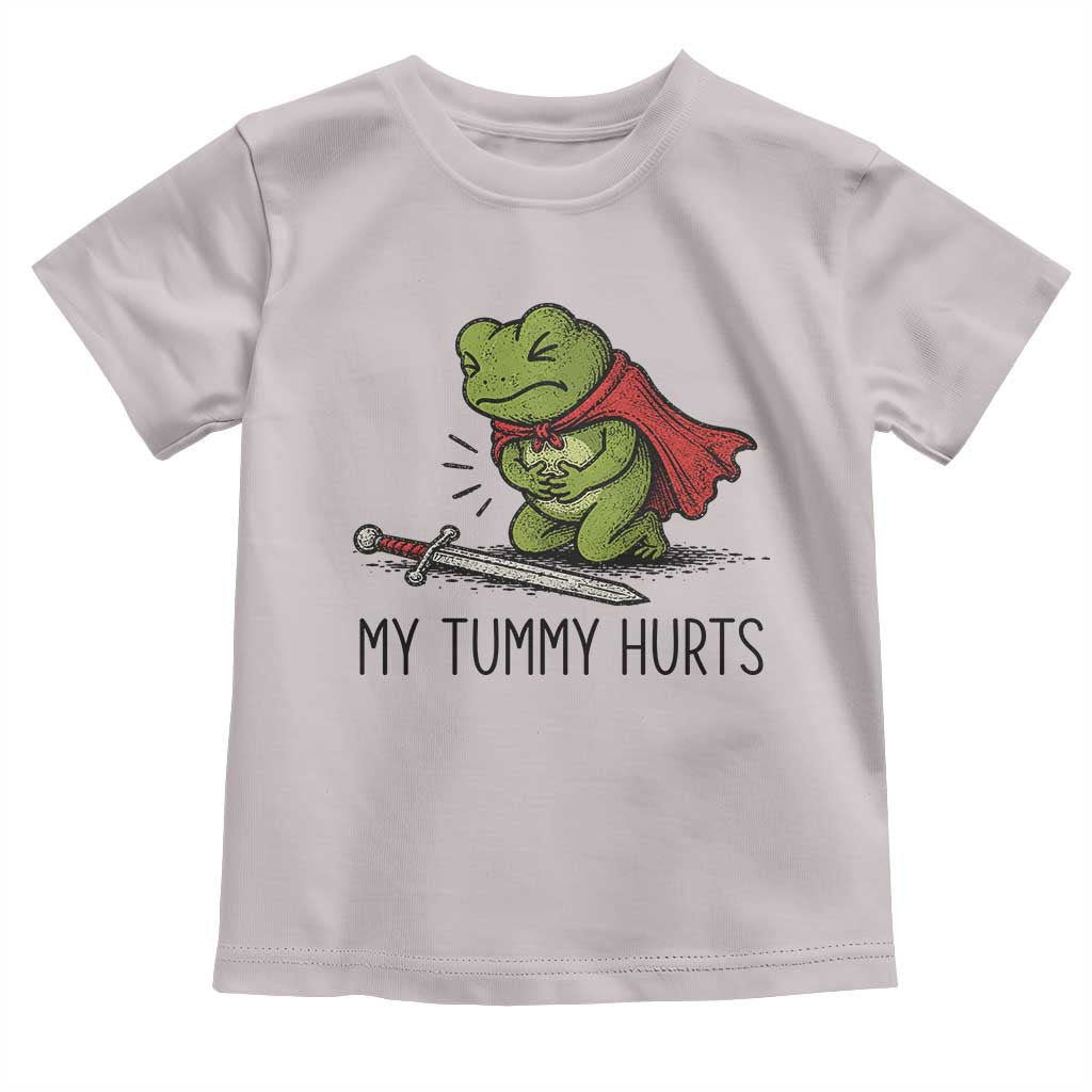 Tummy Hurts Funny Medieval Frog Toddler T Shirt Dark Fantasy Meme
