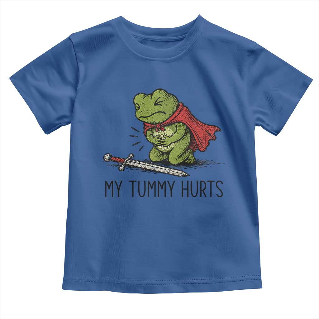 Tummy Hurts Funny Medieval Frog Toddler T Shirt Dark Fantasy Meme