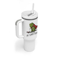 Tummy Hurts Funny Medieval Frog Tumbler With Handle Dark Fantasy Meme
