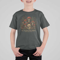 All Plants Are Edible Some Only Once T Shirt For Kid Vintage Mushroom Skull Gothic Plant Lover