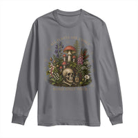 All Plants Are Edible Some Only Once Long Sleeve Shirt Vintage Botanical Mushroom Skull Gothic Plant Lover