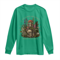 All Plants Are Edible Some Only Once Long Sleeve Shirt Vintage Botanical Mushroom Skull Gothic Plant Lover