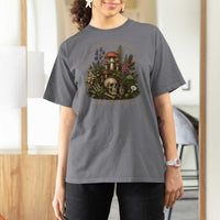 All Plants Are Edible Some Only Once T Shirt For Women Vintage Botanical Mushroom Skull Gothic Plant Lover