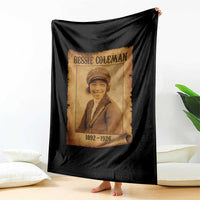 Bessie Coleman First African American Female Pilot Throw Blanket Black History - Wonder Print Shop