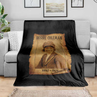 Bessie Coleman First African American Female Pilot Throw Blanket Black History - Wonder Print Shop
