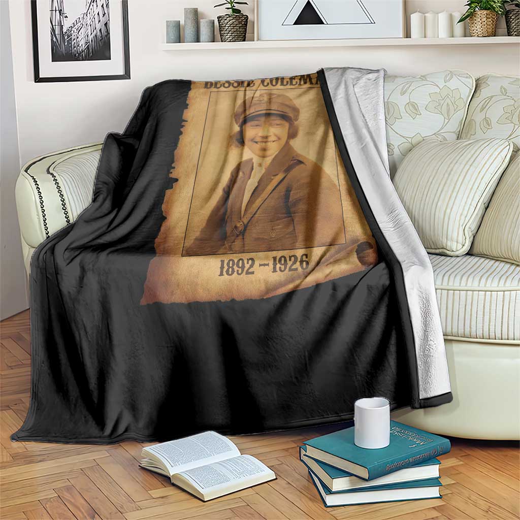 Bessie Coleman First African American Female Pilot Throw Blanket Black History - Wonder Print Shop