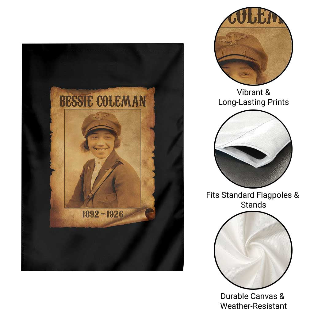 Bessie Coleman First African American Female Pilot Garden Flag Black History - Wonder Print Shop
