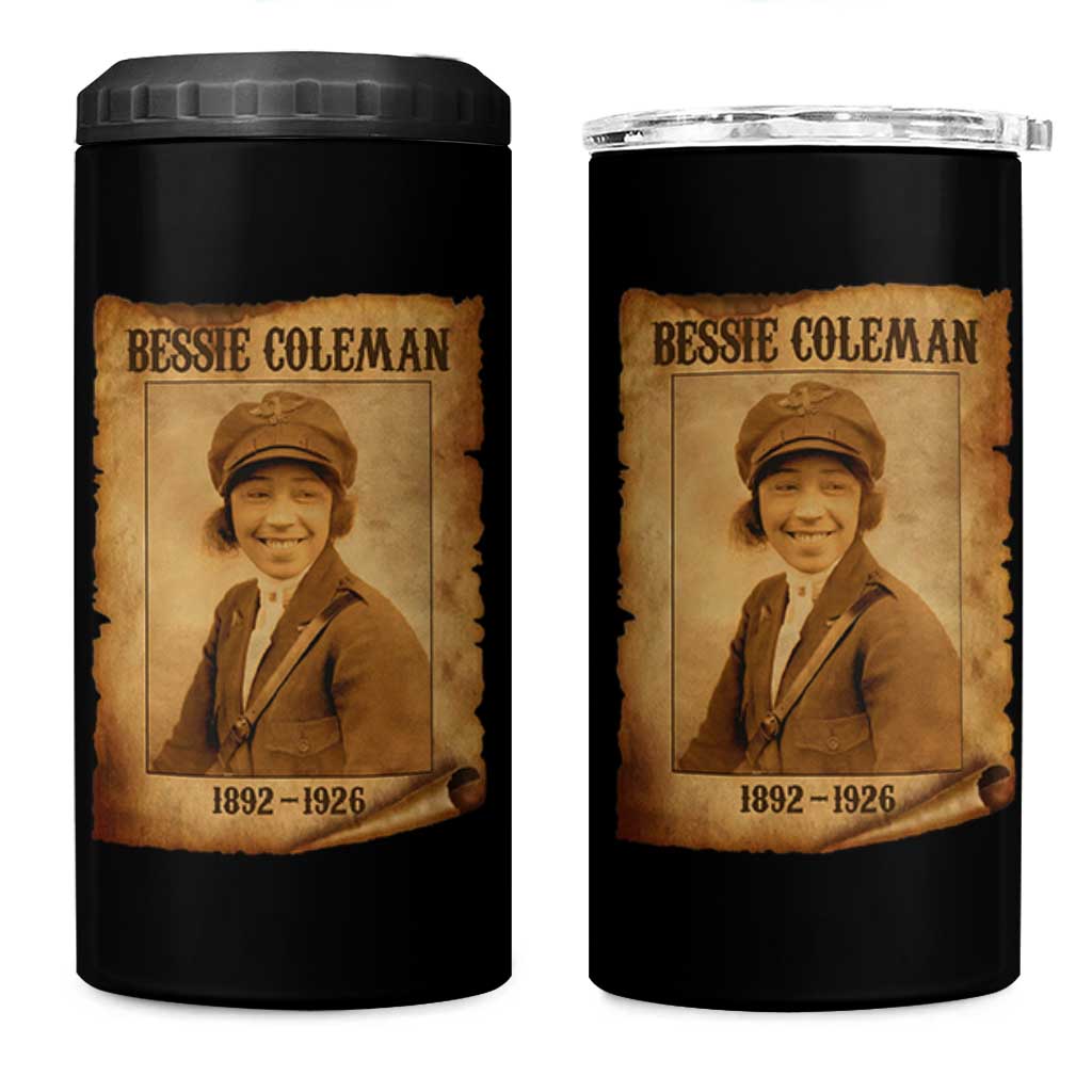 Bessie Coleman First African American Female Pilot 4 in 1 Can Cooler Tumbler Black History - Wonder Print Shop