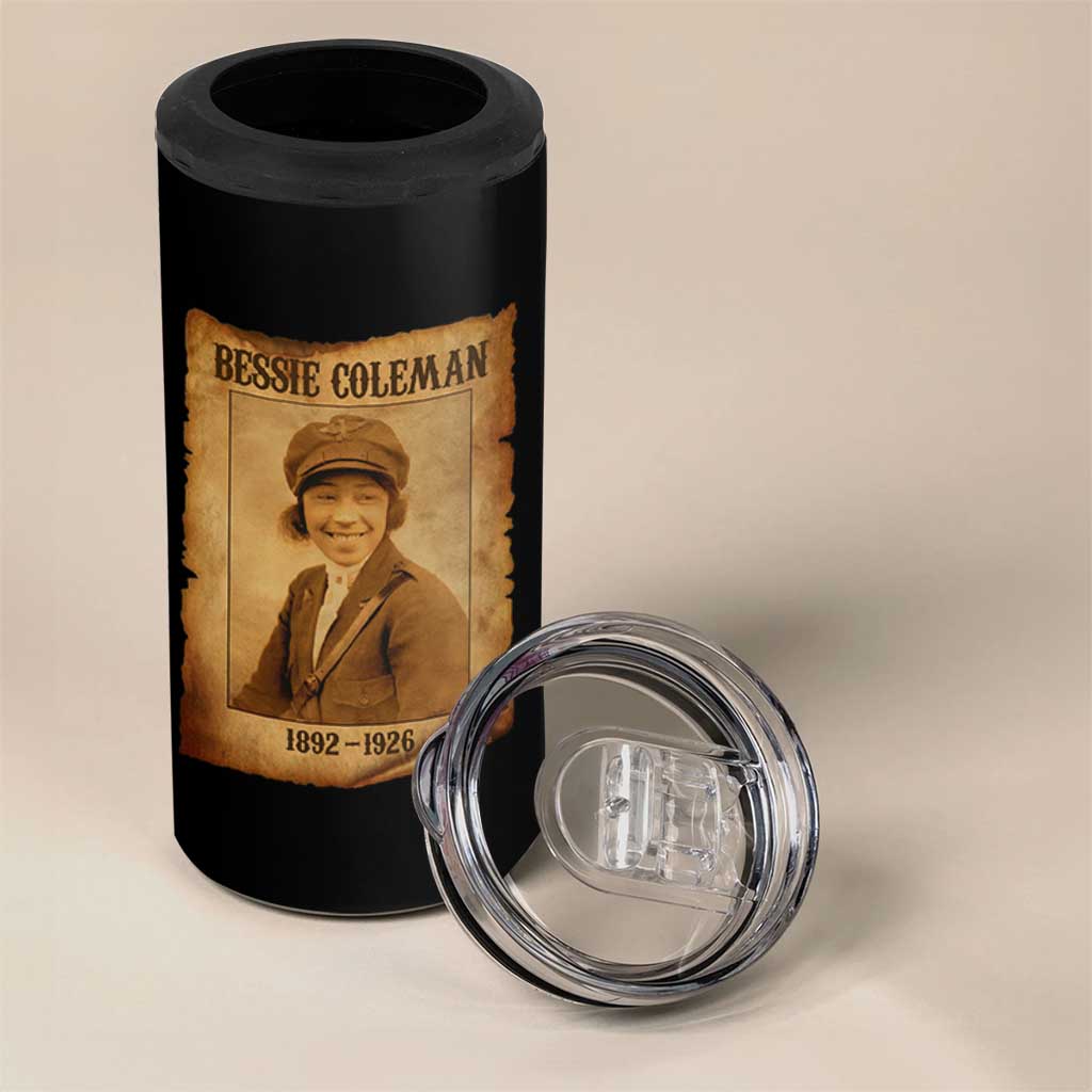 Bessie Coleman First African American Female Pilot 4 in 1 Can Cooler Tumbler Black History - Wonder Print Shop