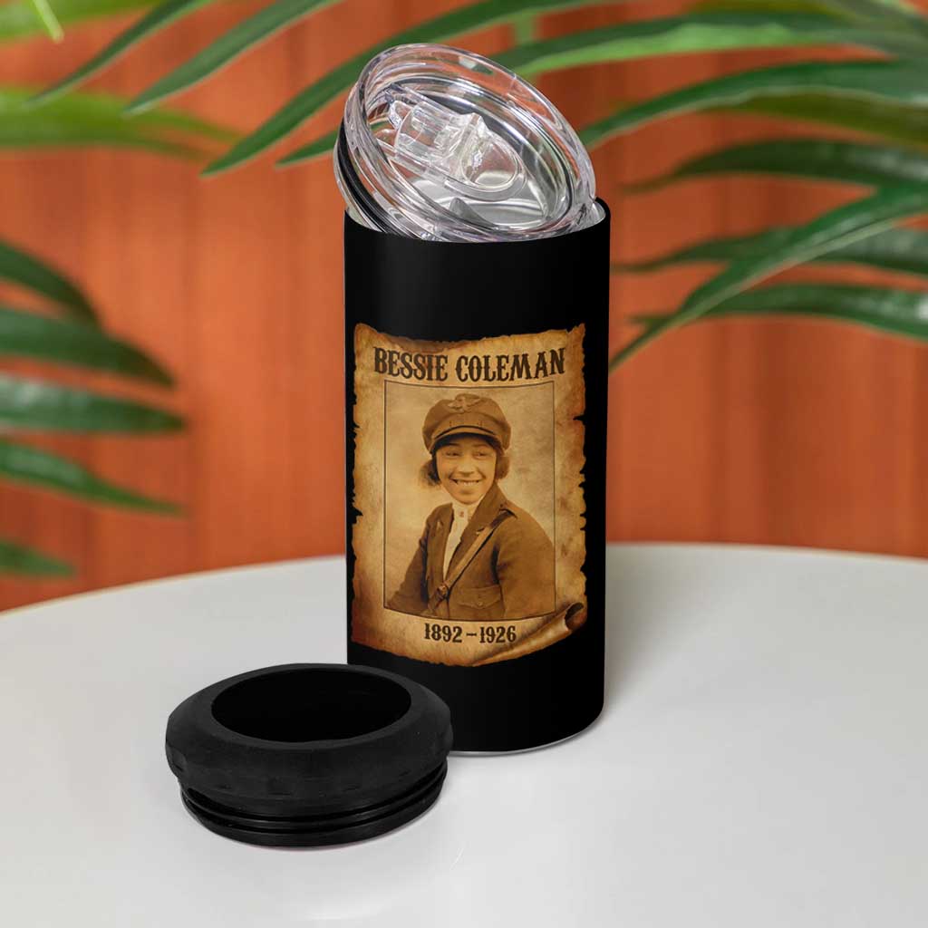 Bessie Coleman First African American Female Pilot 4 in 1 Can Cooler Tumbler Black History - Wonder Print Shop