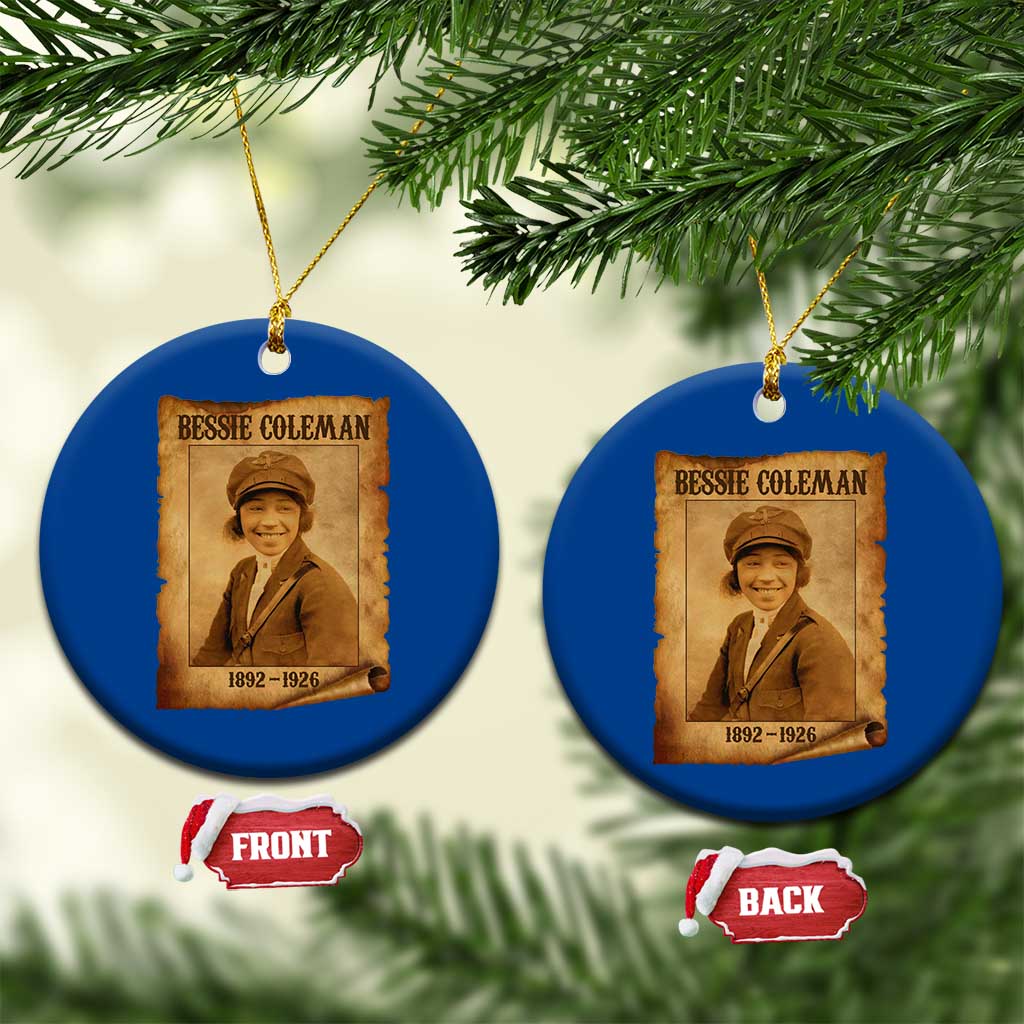 Bessie Coleman First African American Female Pilot Ceramic Ornament Black History - Wonder Print Shop