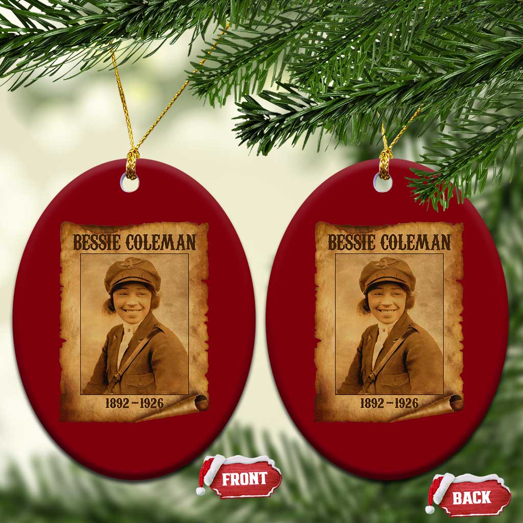 Bessie Coleman First African American Female Pilot Ceramic Ornament Black History - Wonder Print Shop