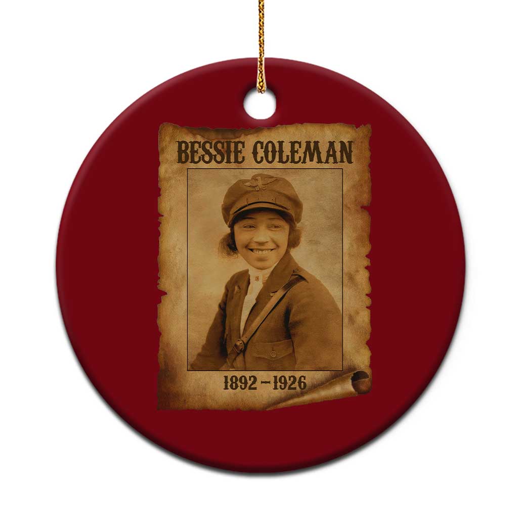 Bessie Coleman First African American Female Pilot Ceramic Ornament Black History - Wonder Print Shop