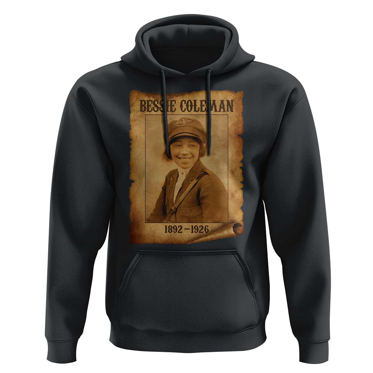 Bessie Coleman First African American Female Pilot Hoodie Black History - Wonder Print Shop