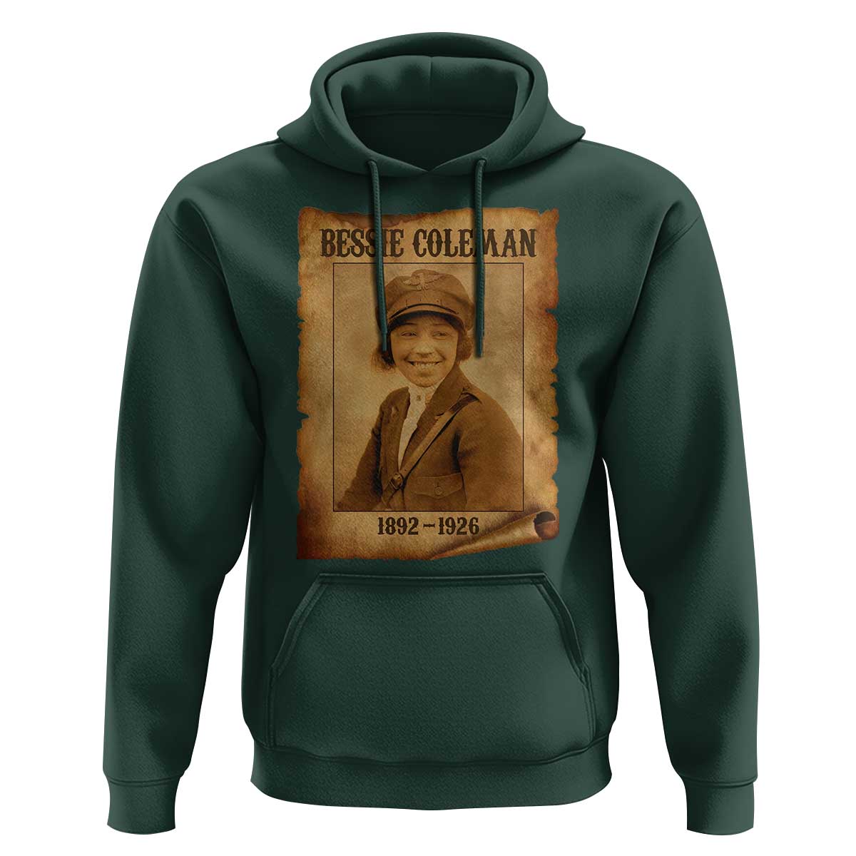 Bessie Coleman First African American Female Pilot Hoodie Black History - Wonder Print Shop