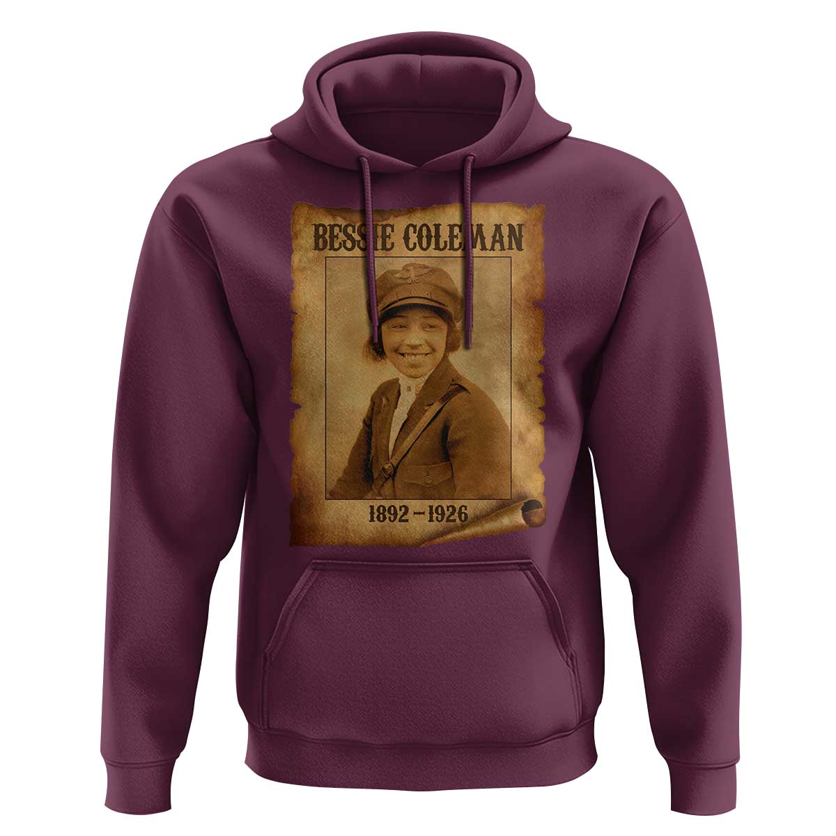 Bessie Coleman First African American Female Pilot Hoodie Black History - Wonder Print Shop