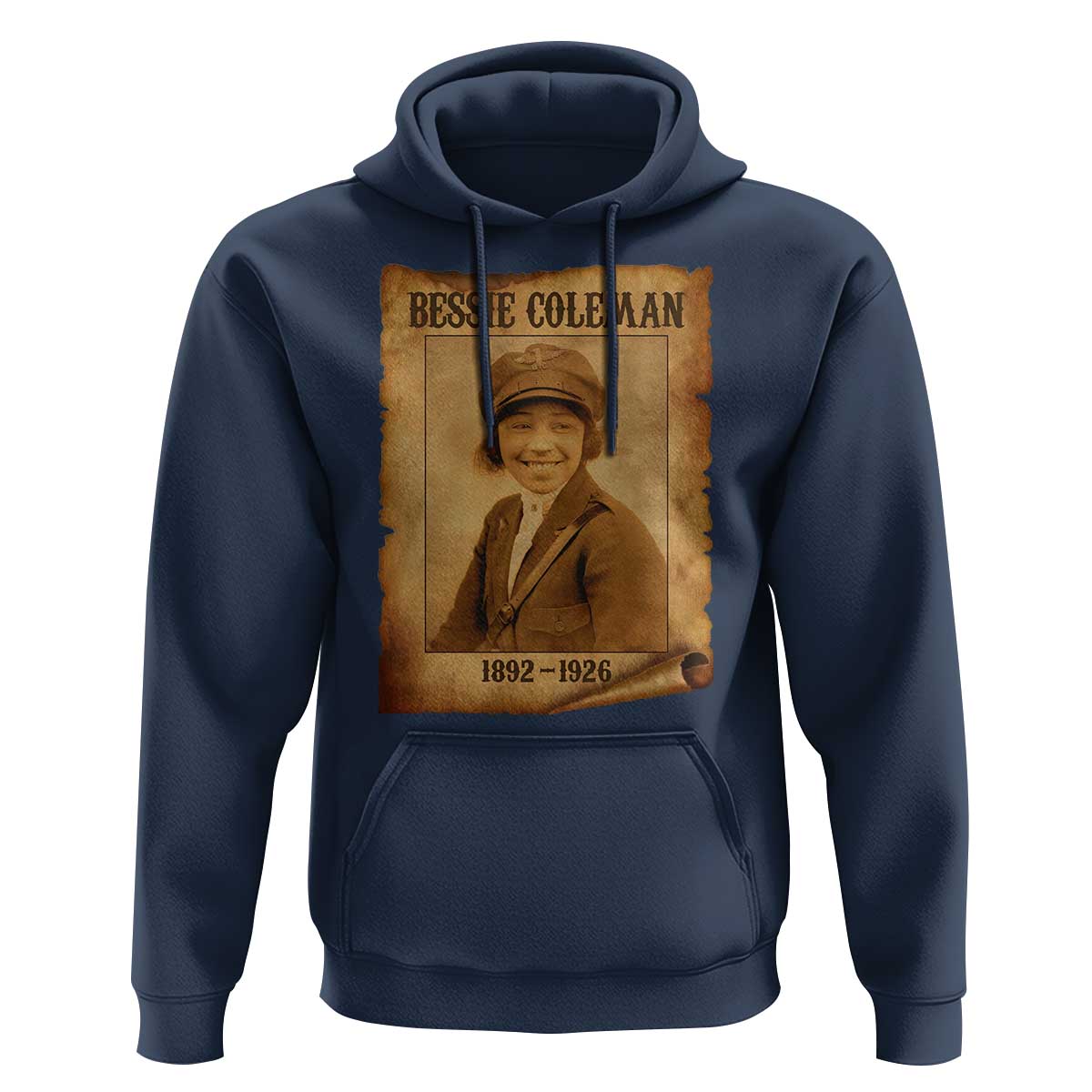 Bessie Coleman First African American Female Pilot Hoodie Black History - Wonder Print Shop