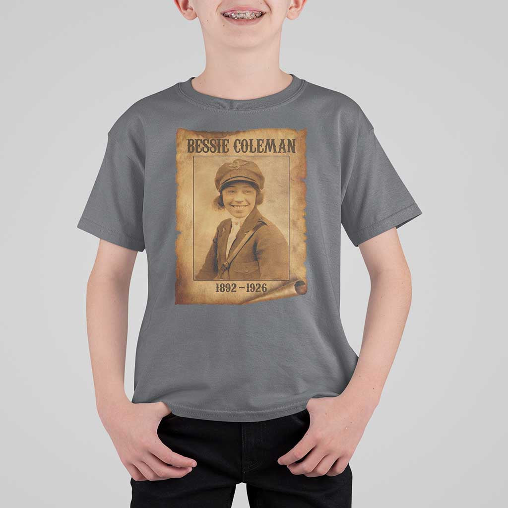 Bessie Coleman First African American Female Pilot T Shirt For Kid Black History - Wonder Print Shop