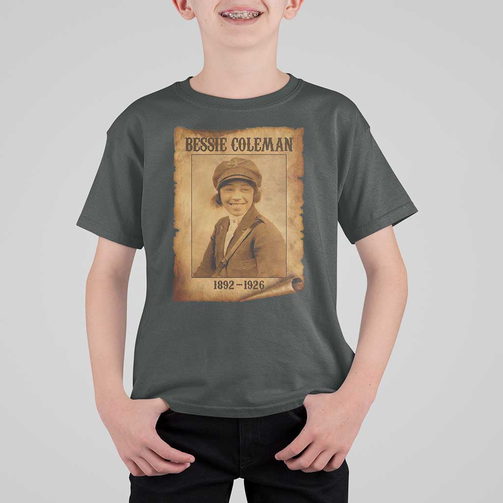Bessie Coleman First African American Female Pilot T Shirt For Kid Black History - Wonder Print Shop